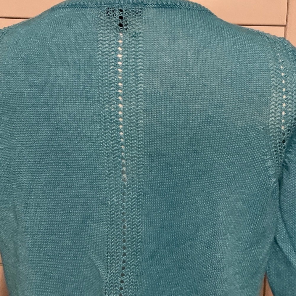Talbots Teal Women's Blouse - Picture 7 of 14